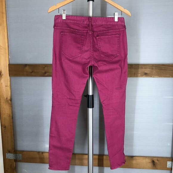 FREE PEOPLE Raspberry (Pink / Purple) Ankle‎ Zip Skinny Jeans Sz 26 - Picture 7 of 10